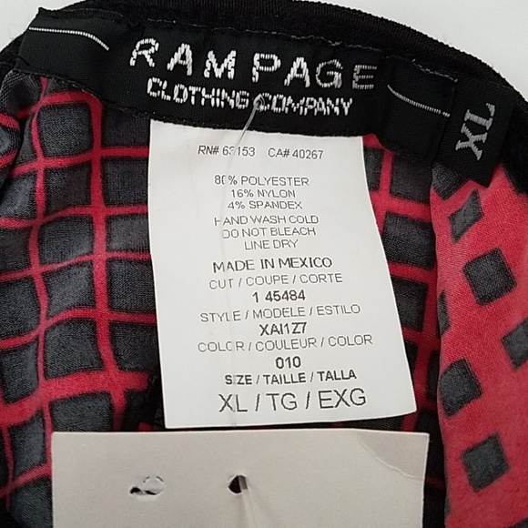 Rampage High Low Dress Juniors Xl Nwot red and black - Picture 5 of 6